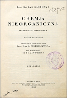 Chemja nieorganiczna. T. 1. Metaloidy