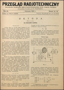 Przegląd Radjotechniczny 1934 nr 15-16