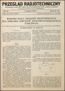 Przegląd Radjotechniczny 1934 nr 21-22