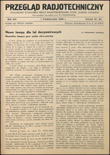 Przegląd Radjotechniczny 1936 nr 19-20