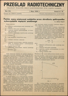 Przegląd Radjotechniczny 1938 nr 9-10