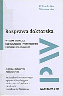 Analiza krótkoterminowego wpływu różnych typów zanieczyszczeń pyłowych na zdrowie mieszkańców Warszawy