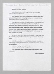 Mowa pożegnalna Mai Komorowskiej, odczytana podczas pogrzebu prof. Władysława Findeisena