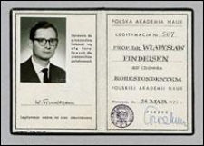Legitymacja członka korespondenta Polskiej Akademii Nauk
