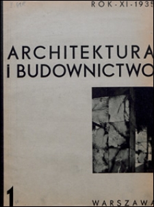 Architektura i Budownictwo 1935 nr 1