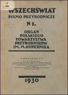 Wszechświat. Pismo przyrodnicze 1930 nr 1