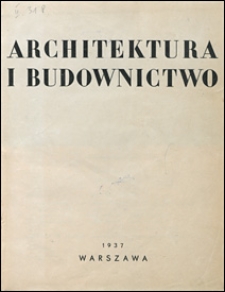 Architektura i Budownictwo 1937 spis rzeczy