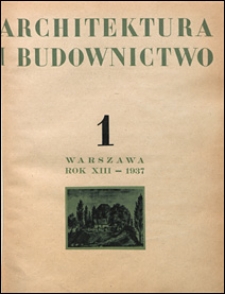 Architektura i Budownictwo 1937 nr 1