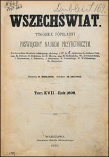 Wszechświat 1898 spis przedmiotów