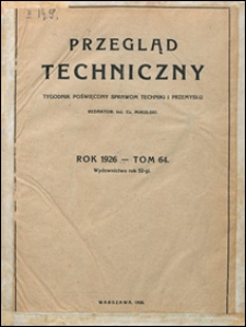 Przegląd Techniczny 1926 spis rzeczy