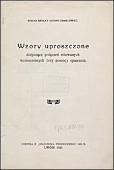 Wzory uproszczone : dotyczące połączeń nitowanych wzmocnionych przy pomocy spawania