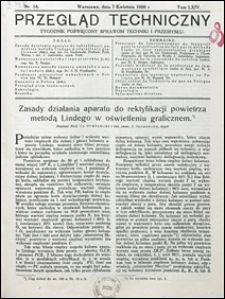 Przegląd Techniczny 1926 nr 14