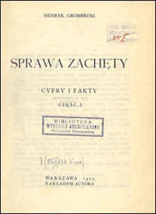 Sprawa Zachęty : cyfry i fakty. Cz. 1