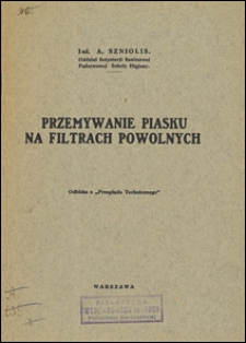 Przemywanie piasku na filtrach powolnych