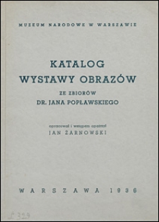 Katalog wystawy obrazów ze zbiorów dr. Jana Popławskiego