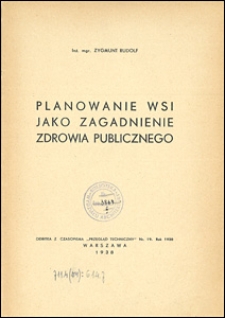 Planowanie wsi jako zagadnienie zdrowia publicznego