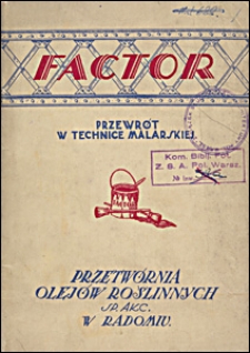 Pokost lniany i farby olejne "Factor"