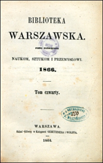 Biblioteka Warszawska 1866 t. 4