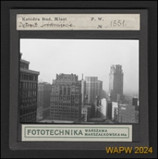 Wieżowce w Śr&oacute;dmieściu, widok og&oacute;lny, Detroit, Stany Zjednoczone