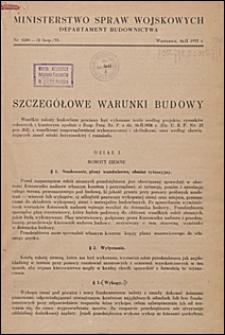 Szczegółowe warunki budowy