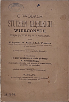 O wodach studzien głębokich wierconych znajdujących się w Warszawie