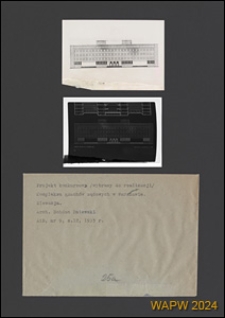 Projekt konkursowy kompleksu gmach&oacute;w sądowych w Warszawie : praca nagrodzona, wybrana do realizacji. Zdj. 3, Elewacja budynku