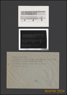 Projekt dom&oacute;w mieszkalnych robotniczych Towarzystwa Osiedli Robotniczych (TOR) w Warszawie - Konkurs SARP nr 60 : praca nr 106, nagrodzona. Zdj. 1, Elewacje budynk&oacute;w i rzut