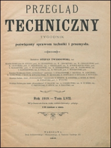 Przegląd Techniczny 1919 spis artykułów