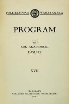 Program na rok akademicki 1931/32