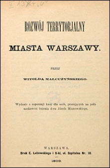 Rozw&oacute;j terrytorjalny miasta Warszawy