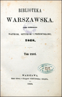 Biblioteka Warszawska 1868 t. 3