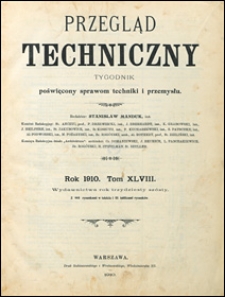 Przegląd Techniczny 1910 Spis Artykułów