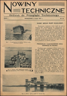 Nowiny Techniczne. Dodatek do Przeglądu Technicznego 1927 nr 18