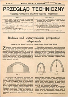 Przegląd Techniczny 1930 nr 33-34