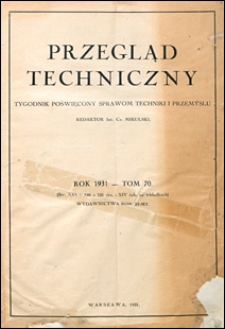 Przegląd Techniczny 1931 Spis Rzeczy