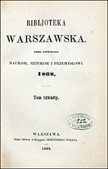 Biblioteka Warszawska 1868 t. 4