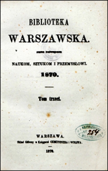 Biblioteka Warszawska 1870 t. 3
