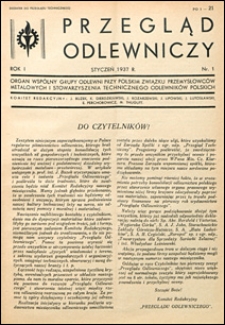 Przegląd Odlewniczy 1937 nr 1