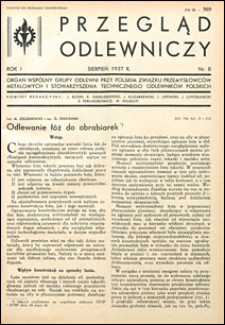 Przegląd Odlewniczy 1937 nr 8