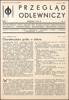 Przegląd Odlewniczy 1937 nr 9
