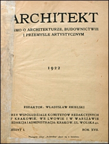 Architekt 1922 nr 1