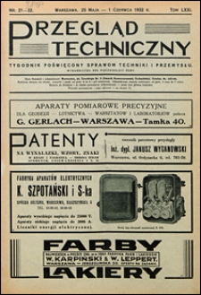 Przegląd Techniczny 1932 nr 21-22