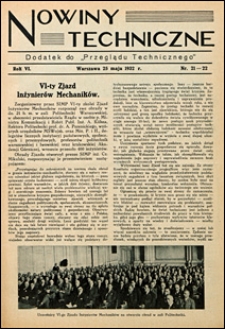 Nowiny Techniczne. Dodatek do Przeglądu Technicznego 1932 nr 21-22