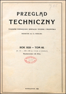 Przegląd Techniczny 1928 spis rzeczy