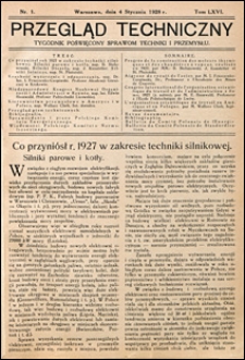 Przegląd Techniczny 1928 nr 1
