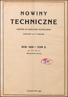 Nowiny Techniczne. Dodatek do Przeglądu Technicznego 1928 nr 1