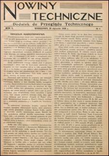 Nowiny Techniczne. Dodatek do Przeglądu Technicznego 1928 nr 4
