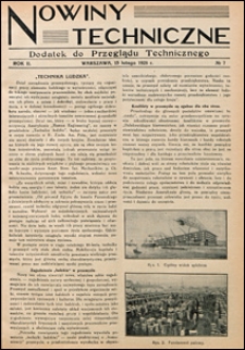 Nowiny Techniczne. Dodatek do Przeglądu Technicznego 1928 nr 7