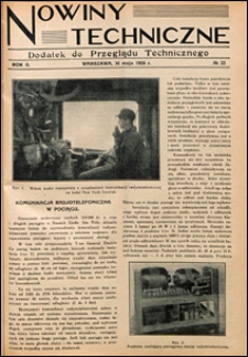 Nowiny Techniczne. Dodatek do Przeglądu Technicznego 1928 nr 22
