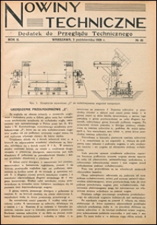 Nowiny Techniczne. Dodatek do Przeglądu Technicznego 1928 nr 40